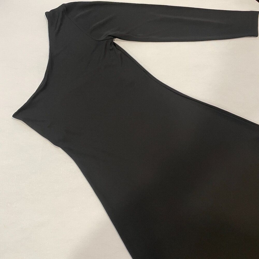 ~ Lauren Ralph Lauren S 1-Shoulder Maxi Dress Black A-line Fit&Flare Long Sleeve - Picture 11 of 15